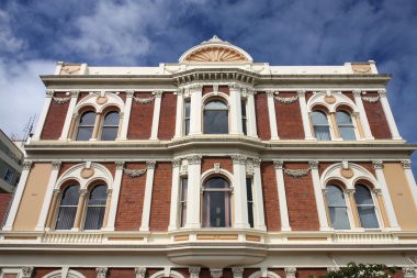 Old, beautiful colonial architecture of Invercargill, Southland, New Zealand clipart