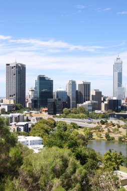 Perth skyline from Kings Park. Australian city view. clipart