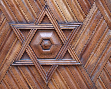 Wooden ornament - Jewish symbol. clipart