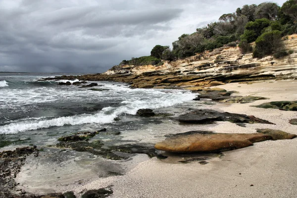 Bundeena Φυσικών Σχηματισμών Ψαμμίτη Στη Νέα Νότια Ουαλία Αυστραλία Hdr — Φωτογραφία Αρχείου