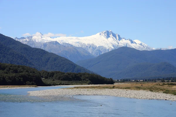 Nya Zeeland Haast River Valley Och Södra Alperna Bergskedjan — Stockfoto