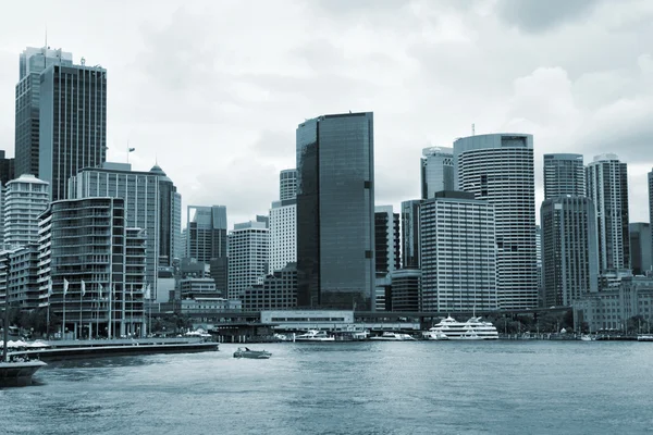 Sydney Waterfront Következő Kikötő Felhőkarcolók Modern Város Ausztrália — Stock Fotó