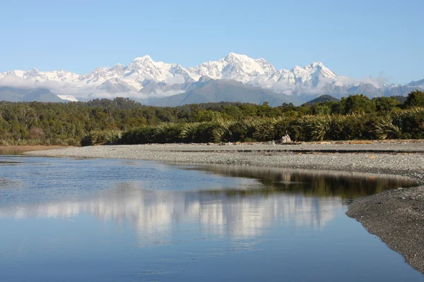 Нова Зеландія Неймовірний Вид Сніжні Вершини Гірський Краєвид Включаючи Aoraki — стокове фото