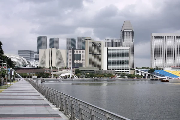 Singapore Skyline Hotellin Alueella Pilvenpiirtäjiä Modernissa Aasian Kaupungissa — kuvapankkivalokuva