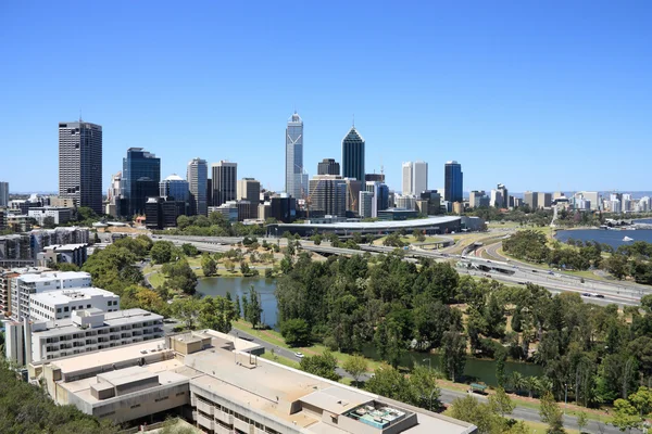 Perth Skyline Desde Kings Park Vista Ciudad Australiana — Foto de Stock