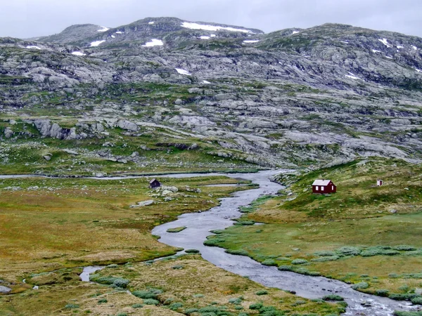 Типичный Горный Ландшафт Скандинавии — стоковое фото