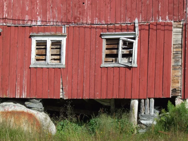 Altes Gebäude Ruine Zwei Tote Fenster Leere Und Verlassenheit — Stockfoto