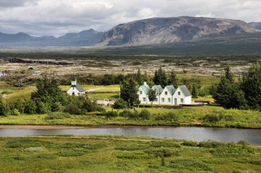 doğal Vadisi ve thingvellir Milli Parkı - İzlanda alan bir köy.