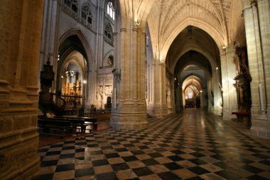 Beautiful interior of Palencia cathedral in Spain clipart