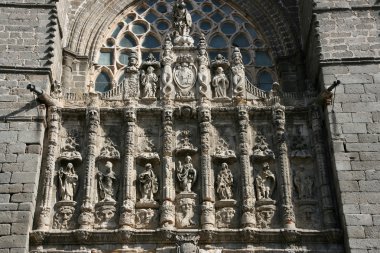 ayrıntılı, süslü heykel avila katedral duvara yakın çekim