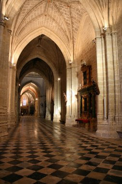 Beautiful interior of Palencia cathedral in Spain clipart
