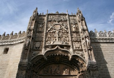 Famous decorative plateresque facade of Colegio de San Gregorio - museum in Valladolid, Spain clipart