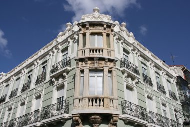 Vintage ornamented apartment building in Leon, Castilla y Leon, Spain clipart