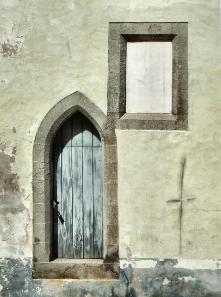 Old Crumbling Wall Window Architecture Detail Tallinn Estonia — Stock Photo, Image