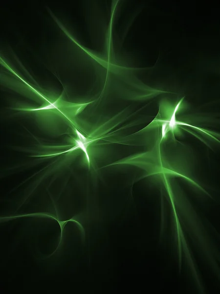 Grafik Doku Bilgisayar Arka Plan Render Fraktal Yeşil Işık Sparks — Stok fotoğraf