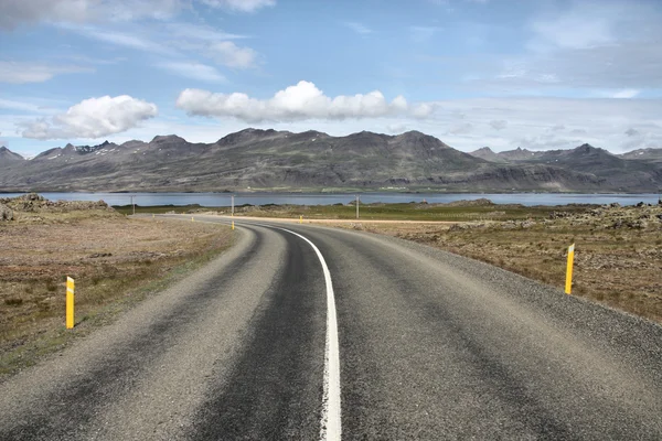 有名な環状道路 アイスランドと Berufjordur のフィヨルドで最も重要なルート — ストック写真