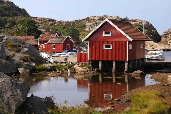 Noruega Ilha Skjernoy Região Vest Agder Pequena Cidade Piscatória Dyrstad — Fotografia de Stock