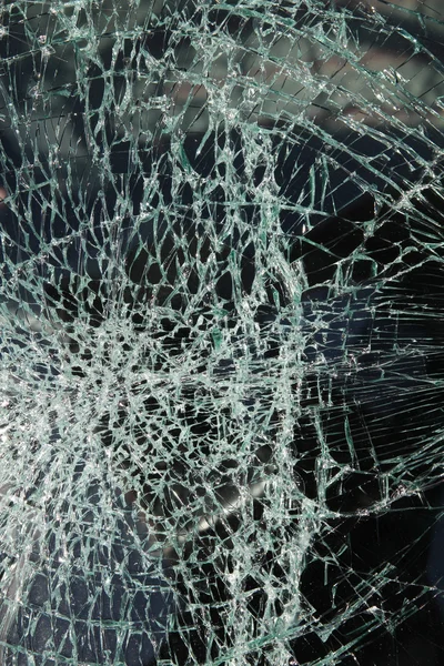 Broken Car Windshield Made Laminated Glass — Stock Photo, Image