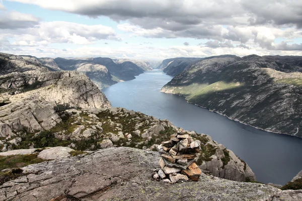 Rogaland Norge Vacker Utsikt Över Lysefjorden Från Leden Till Preikestolen — Stockfoto