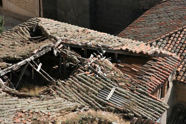 Zhroutila Střecha Staré Budově Avila Castilla Leon Španělsko — Stock fotografie