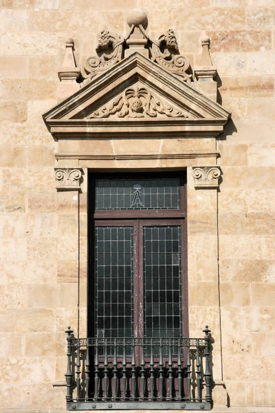 Eski Dekoratif Penceresinde Castille Valladolid Spanya — Stok fotoğraf