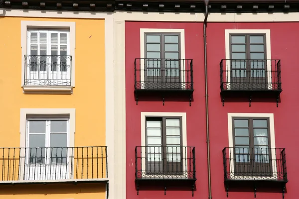 Renkli Akdeniz Mimarisi Plaza Mayor Ana Meydan Burgos Spanya — Stok fotoğraf