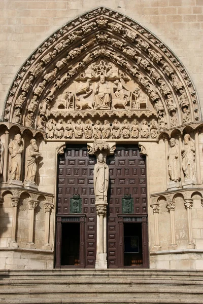 Сарментальный Вход Средневековый Собор Бургосе Кастилия Испания Старая Католическая Достопримечательность — стоковое фото