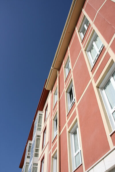 Abstract residential architecture in Burgos, Spain. Apartment building.