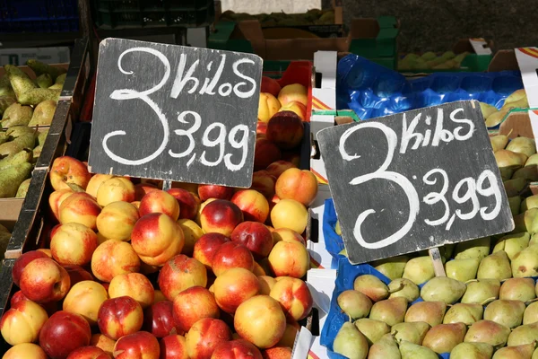 Färgstarka Frukt Livsmedelsbutiker Marketplace Avila Kastilien Spanien — Stockfoto