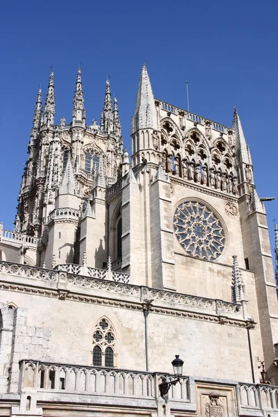 Věž Středověké Katedrály Burgosu Castilia Španělsko Starokatolická Mezník Uvedeny Seznamu — Stock fotografie