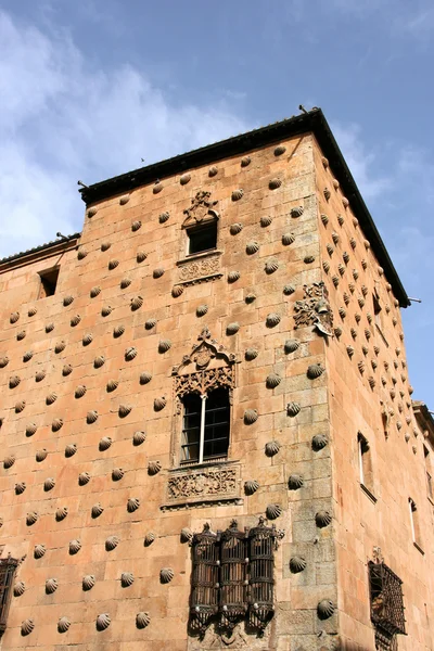 Hus Beskjuter Casa Las Conchas Salamanca Spanien Arkitekturen Innehåller Gotiska — Stockfoto