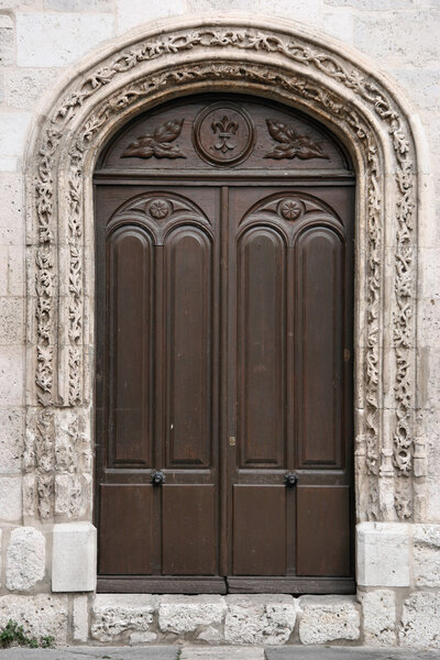 Old door of Colegio de San Gregorio - museum in Valladolid, Spain