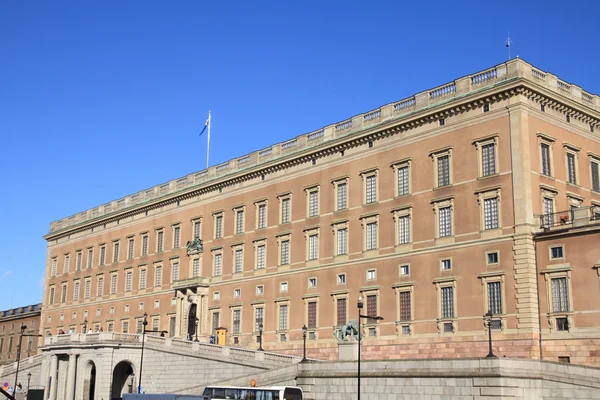Estocolmo Suecia Famoso Palacio Real Sueco Stockholms Ranura Gamla Stan —  Fotos de Stock