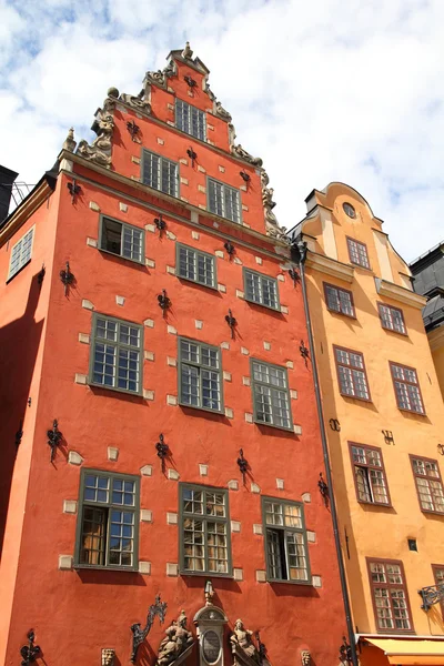Stockholm Zweden Beroemde Oude Gebouwen Stortorget Plein Gamla Stan Oude — Stockfoto