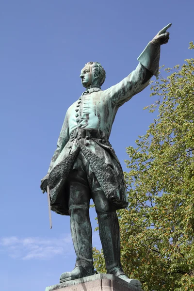Βασιλιάς Της Σουηδίας Charles Xii Karl Χιι Άγαλμα Στη Στοκχόλμη — Φωτογραφία Αρχείου
