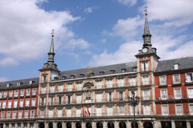 Madrid, İspanya plaza mayor (ana meydan) Mimarlık. Casa de la panaderia.