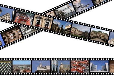 Film strips with travel photos. Vienna, Austria, Europe. clipart