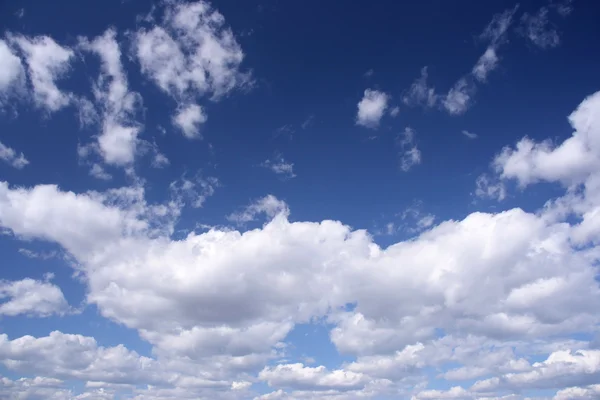 Beautiful Idyllic Blue Sky White Clouds Perfect Background Natural Saturated — Zdjęcie stockowe