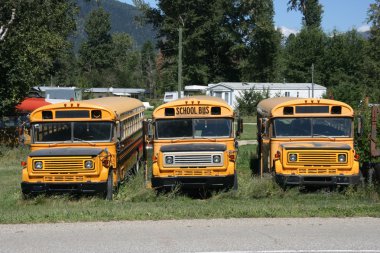 Old school buses clipart