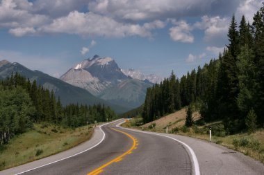 Mountain road in Canada clipart