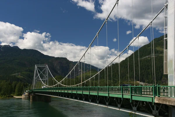 Columbia River Bridge Revelstoke Rocky Mountains Landscape — Stock Photo, Image
