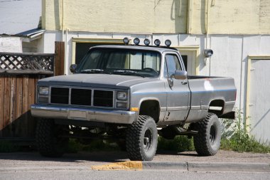 Classic, heavy duty, 4 wheel drive pickup truck in Canada clipart