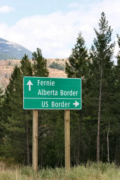 US Border road sign — Photo