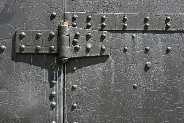 Industrial Steel Tin Door Texture Metal Hinge Bolts — Stock Photo, Image