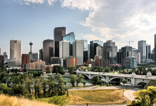 Panorama Calgary Město Albertě Kanada Hdr Fotografie — Stock fotografie