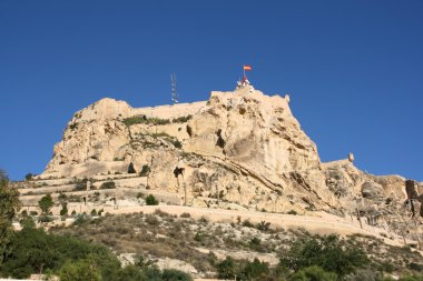 Alicante in Comunidad Valenciana, Spain. Mountain with Saint Barbara Castle. clipart