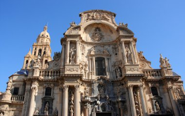 Cathedral Church of Saint Mary in Murcia. Gothic building. clipart