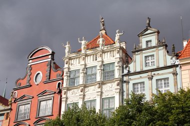Polonya - gdansk şehir (nas danzig da bilinir) pomerania bölgesi. ünlü apartmanlar dlugi targ kare yanındaki.