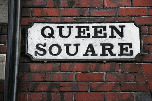 Staré Značení Bristol Velká Británie Oueen Square — Stock fotografie