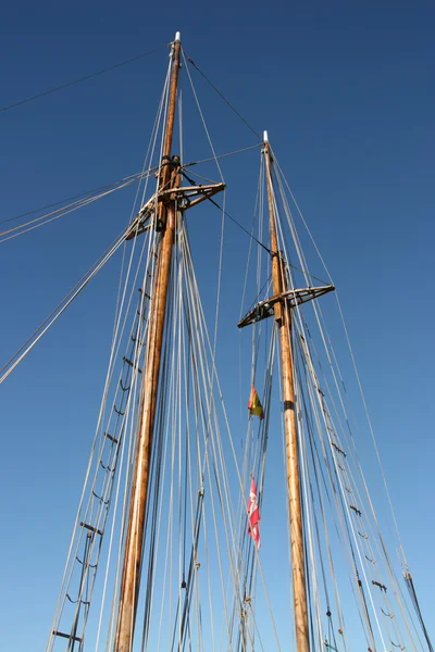 Holzmasten Eines Alten Segelschiffs Meeresthema — Stockfoto